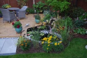 landscaped backyard
